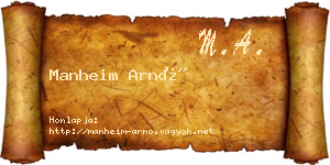 Manheim Arnó névjegykártya